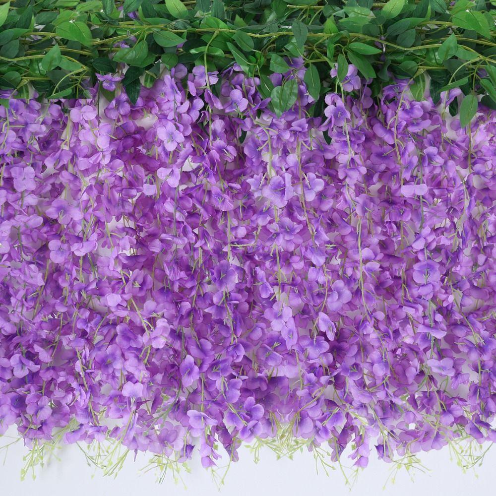 Hanging Artificial Flowers Rattan Large 10 Branches Simulation Wisteria Flowers Handmade Waterproof Fake Silk Flower Vine