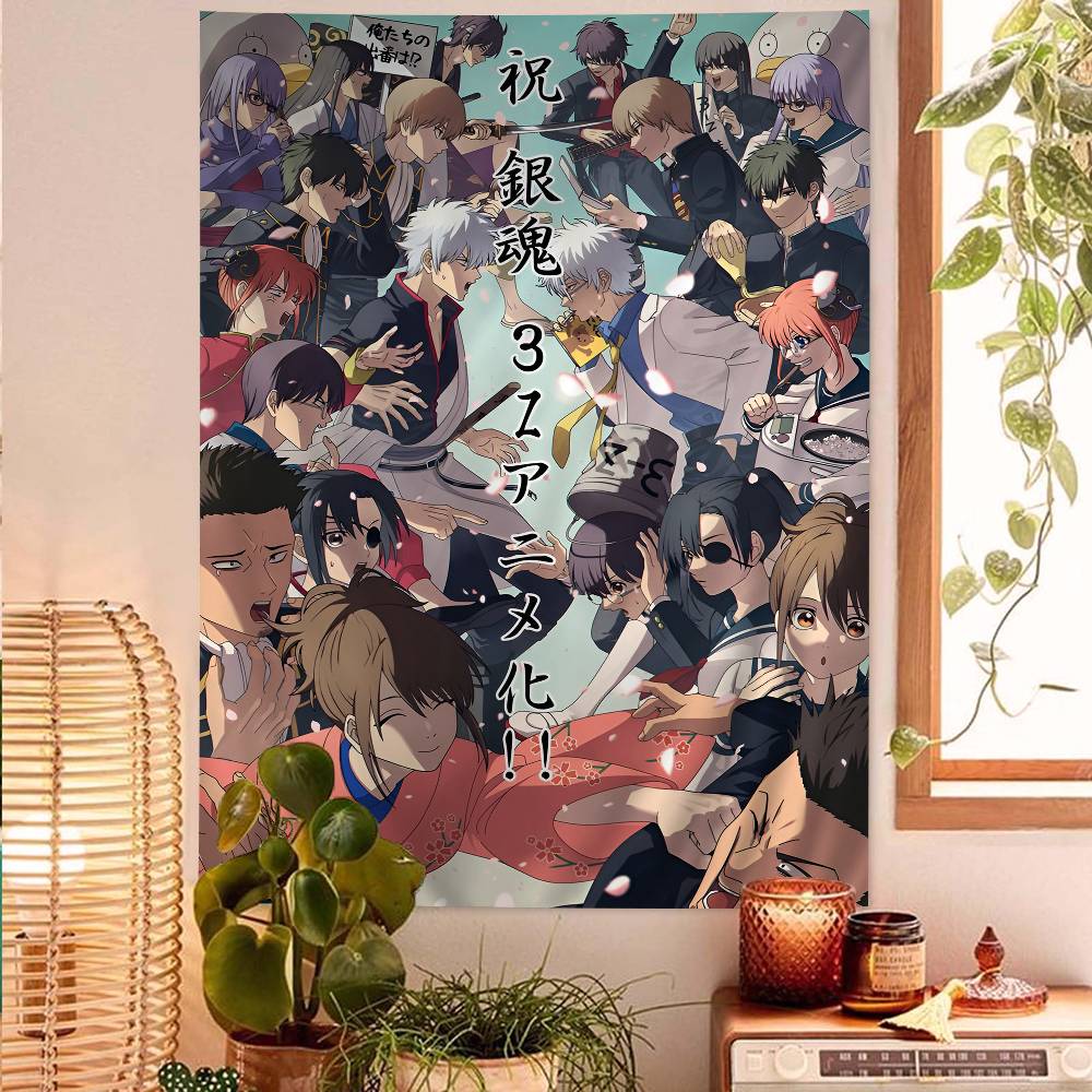 GINTAMA Anime Poste Anime Tapestry Indian Buddha Wall Decoration Witchcraft Bohemian Hippie Wall Hanging Sheets
