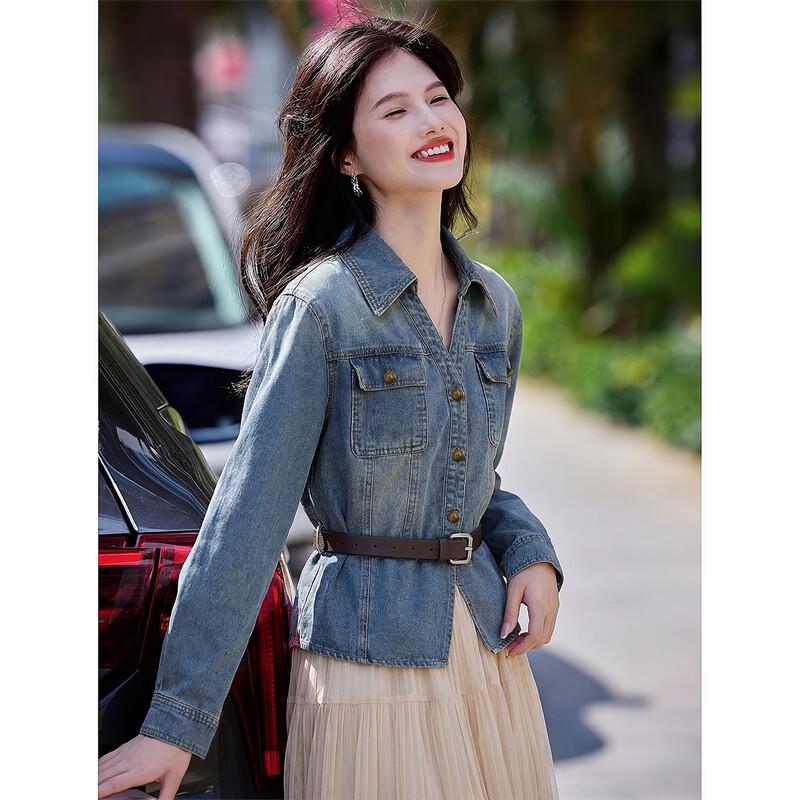 Women s Casual Short Denim Jacket M