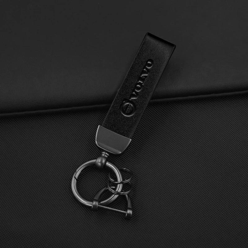 Car Metal Leather Key Rings Chain For Volvo XC90 S60 V40 XC60 S80 S40 V70 V50 S90 V60 V90 XC40 XC70 C30 Keychain Car Accessories