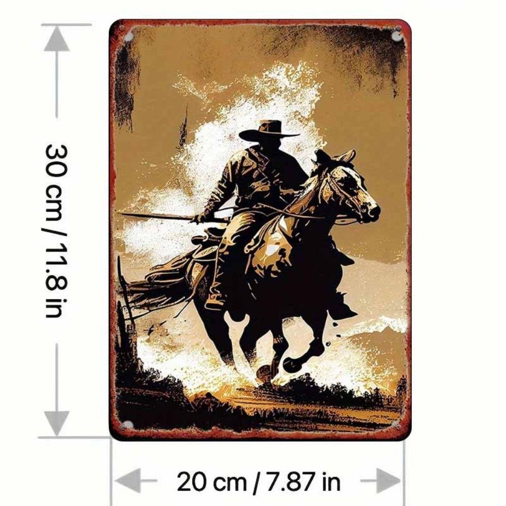 Vintage Wild West Cowboy Metal Tin Sign Wall Decor 20x30cm