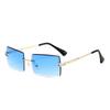 Classic Fashion Latest Sun Shades No-Rim Frameless Rectangle Shades Gradient Uv400 Square Sun Eyewear For Women Sunglasses