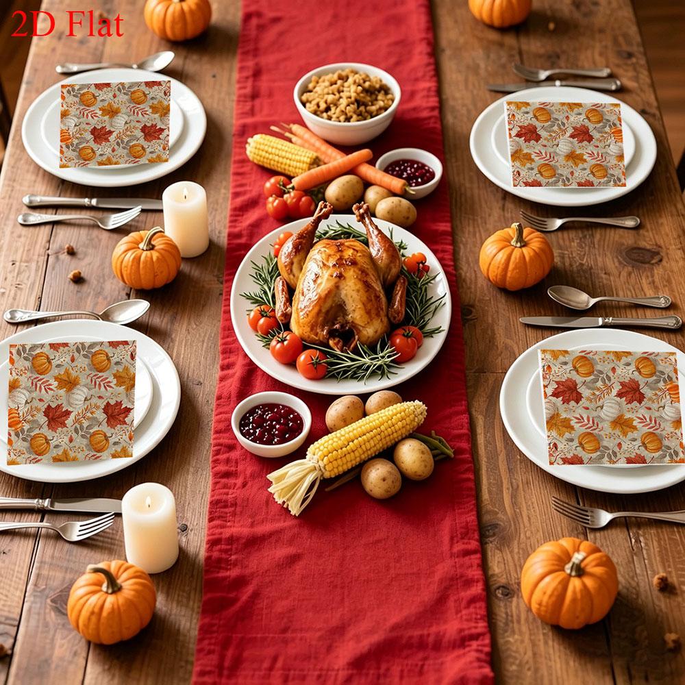 20pcs Disposable Napkins with Pumpkin, Scarecrow Pattern Print for Wedding,Parties,and Daily Use for Thanksgiving Fall Christmas Table Decoration