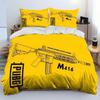 3D Rifle Revolver Cartridge Gun Comforter Bedding Set,Duvet Cover Bed Set Quilt Cover Pillowcase,King Queen Size Bedding Set