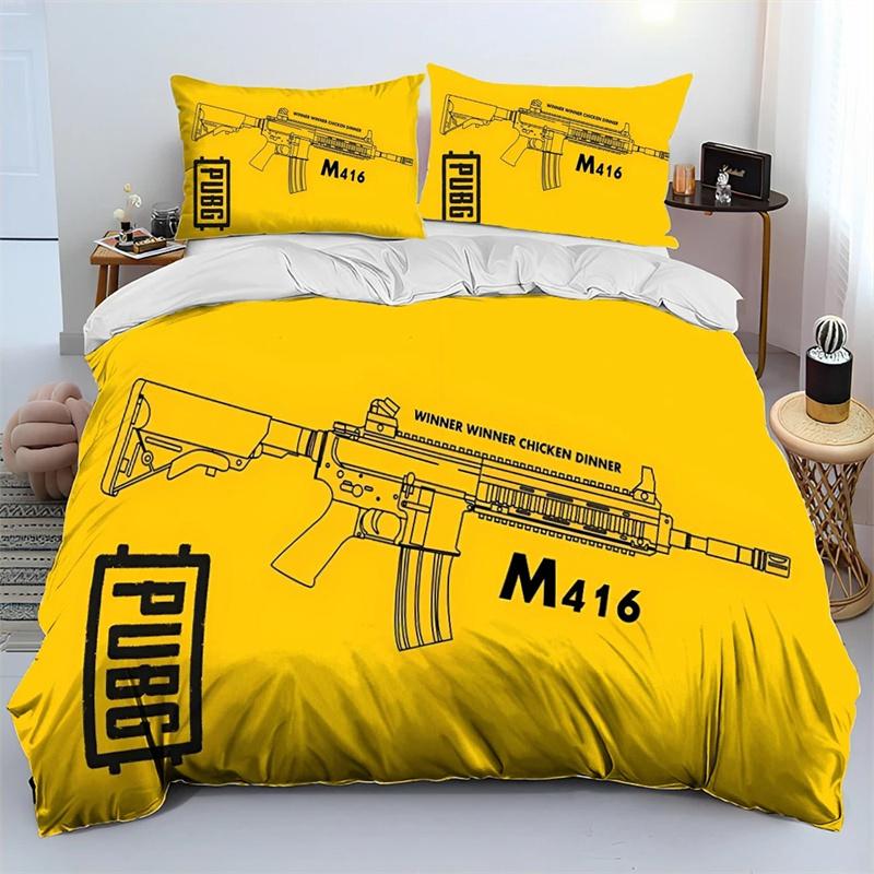 3D Rifle Revolver Cartridge Gun Comforter Bedding Set,Duvet Cover Bed Set Quilt Cover Pillowcase,King Queen Size Bedding Set