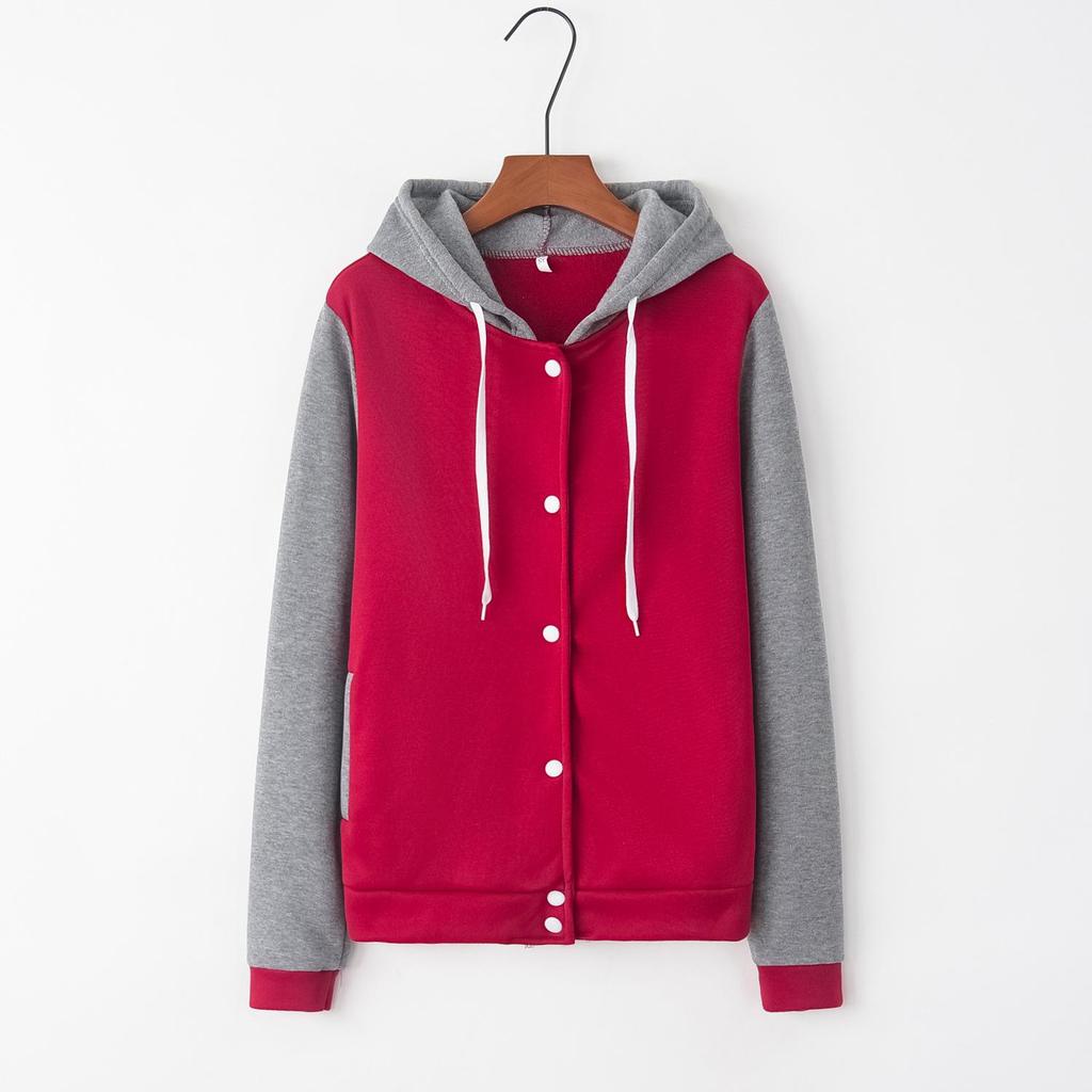 Kadınlar İçin Cepli ve Uzun Kollu Avrupa ve Amerikan Tarzı Kapüşonlu Çıtçıtlı Sweatshirt