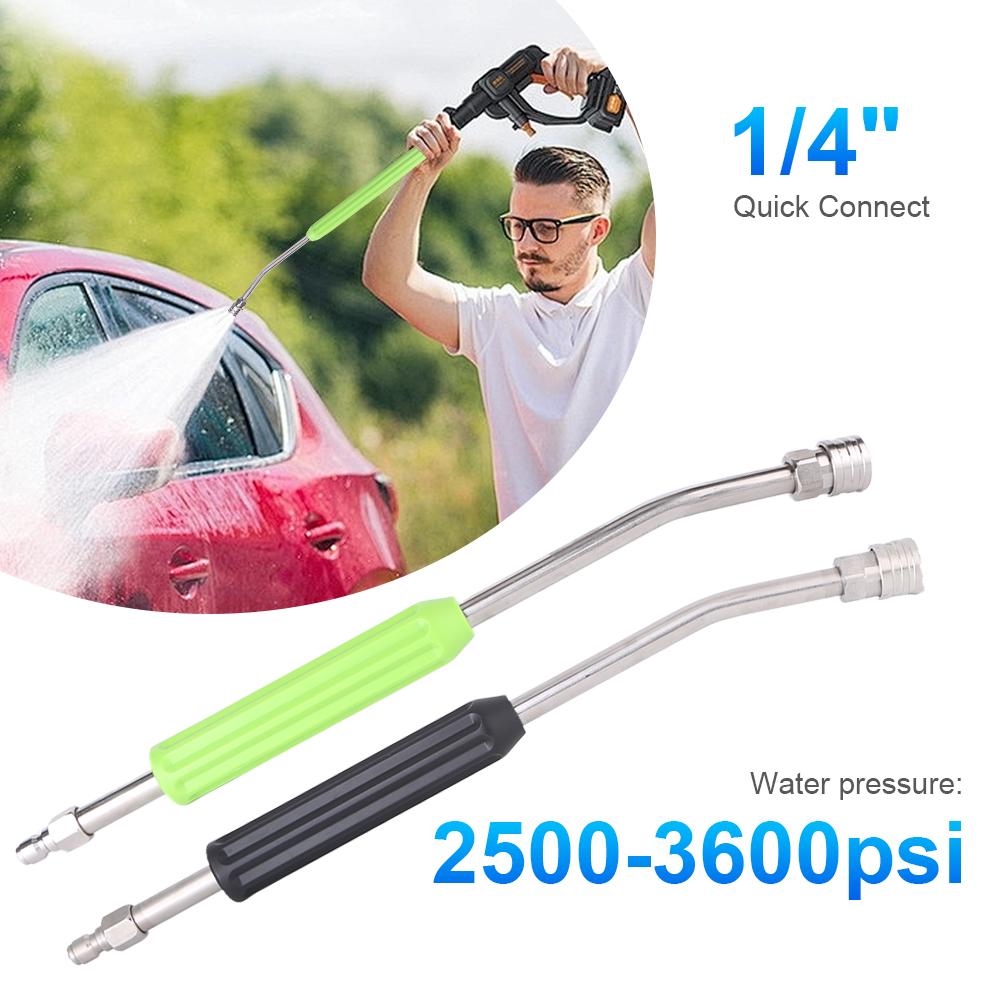 Car Wash Gun Extension Rod Stainless Steel Car Cleaning Wand Spear 1/4 Quick Connector High Pressure Car Jet Washer Lance Nozzle