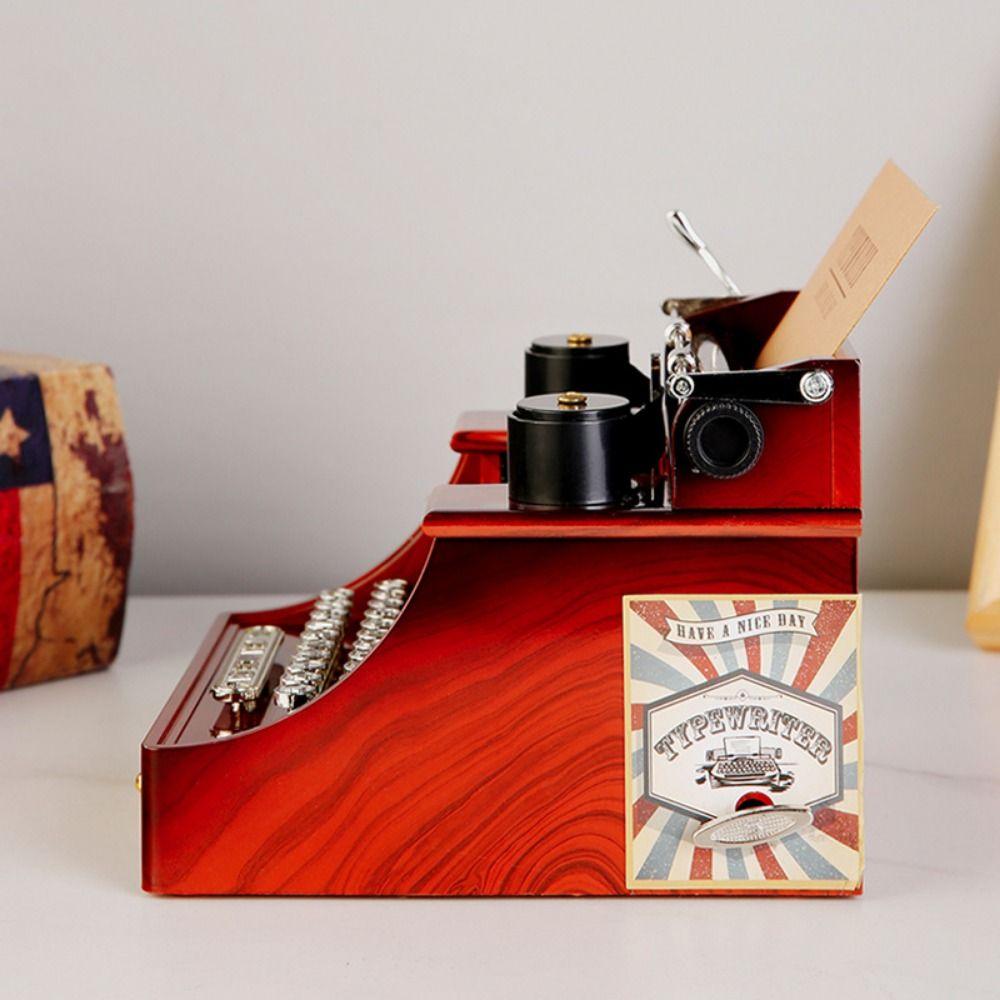 With Drawer Typewriter Music Box Nostalgic Music Box Ornaments Retro Old Typewriter Model  Friends