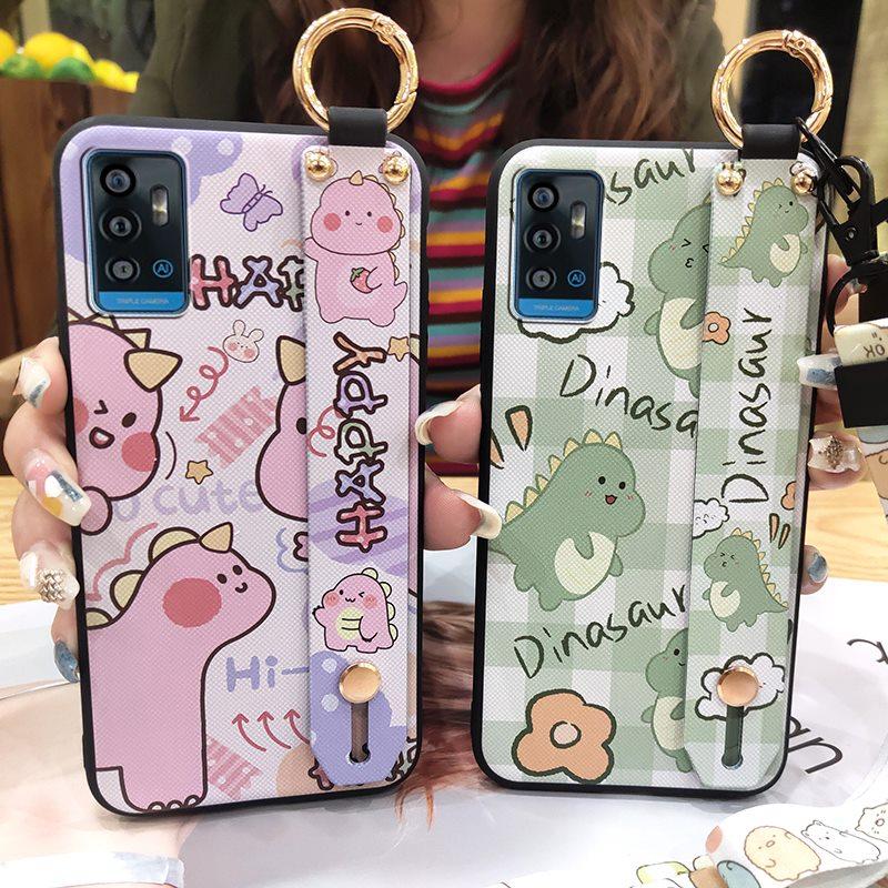 Durable Anti-dust Phone Case For ZTE Blade A71/Optus X Swift 5G Cute Kickstand Phone Holder Soft case Lanyard Anti-knock