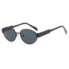 2024 Women's High-End Retro Metal Oval Sunglasses - Trendy Influencer Style