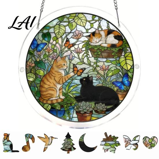 Irregular Puzzle Piece Suncatcher Acrylic Jigsaw Kit Stained Glass Style DIY Window No Glue Hanging Ornament for Home Decor Gift Women Men