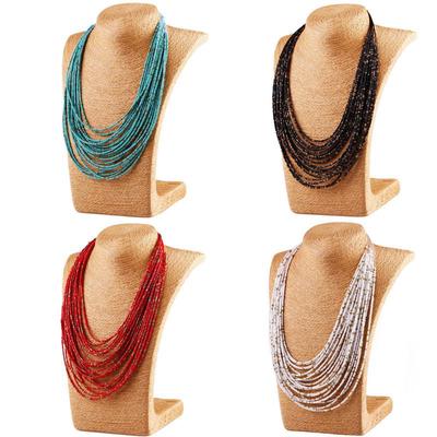 Ethnic Bohemian Vintage Exaggeration Multilevel Choker Necklace Beads Pendant Women Jewelry Gifts