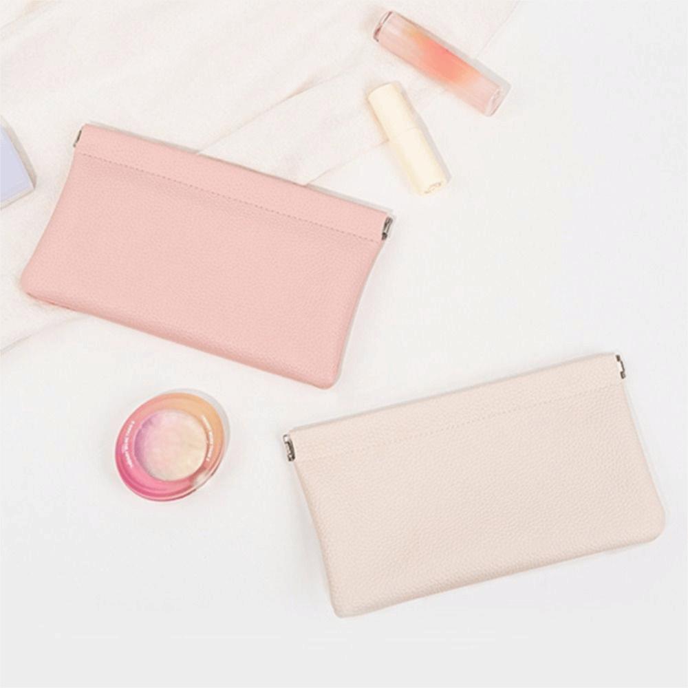 New Automatic Closure PU Leather Long Wallet Waterproof Large Capacity Coin Purse Cosmetic Bag Women