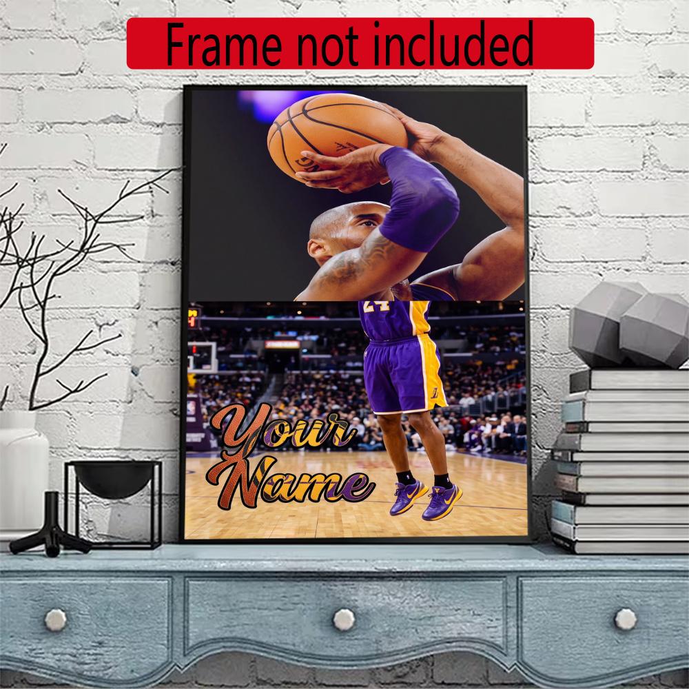 Kobe Personalized Name Round Diamond Painting Kit Diamond Embroidery Painting Rhinestones Mosaic Frameless Handwork Decoration Arts