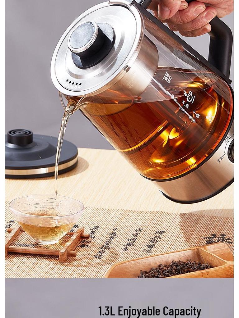 Electric Glass Spray Tea Maker, Large Capacity Steaming Kettle, Black Tea Health Pot