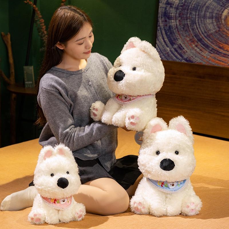 30/40cm Lovely White Dog Plush Toy Stuffed Animal West Highland White Terrier Plushies Cute Puppy Doll Gifts