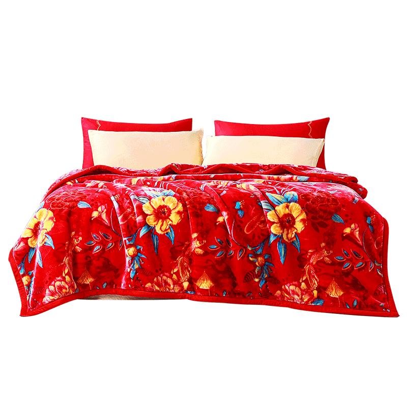 Fuanna Warm Double-Layer Wedding Raschel Blanket 200cm*230cm