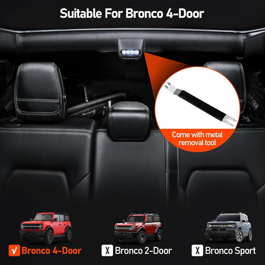 LEPZ Rear Ceiling Lights Fit Ford Bronco 2021 2022 2023,Reading Light for Bronco Accessories 4-Door,Touch LED Dome Interior Trunk Light Car