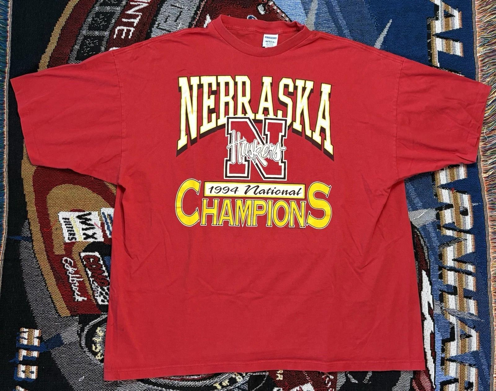 Vintage Nebraska Huskers Shirt National Champions 1994 3XL Garment Graphic 4XL