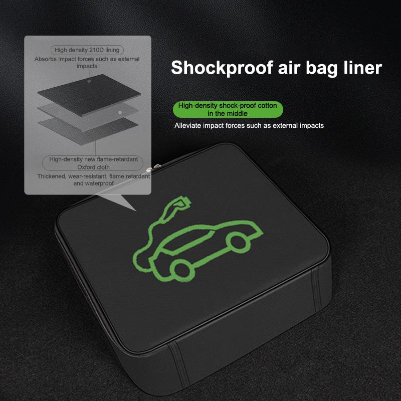 Electric Car Battery Jumper Cable Storage Bag Waterproof Ev Car Rechargeable Gun Storage Organizer For Charging Cables Cords