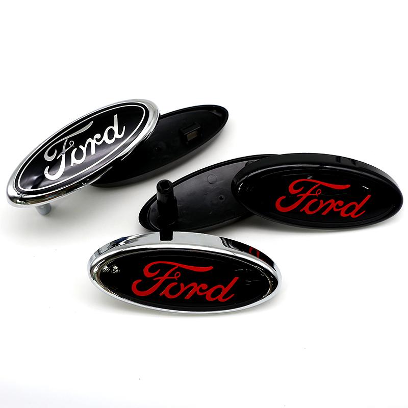 FIJV8 14.5x6.5cm 3D ABS Front Grille Trunk Badge Emblem Replacement For Ford Focus Mondeo Mustang Ranger Fiesta Kuga Tuning Accessory