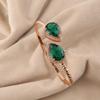 Chrome Diopside Gemstone 925 Sterling Silver Zircon Cuffs Bangles Best Birthday Gift For Your Wife ( Available with Gold/Rose Gold Plated ) CZC-1-2