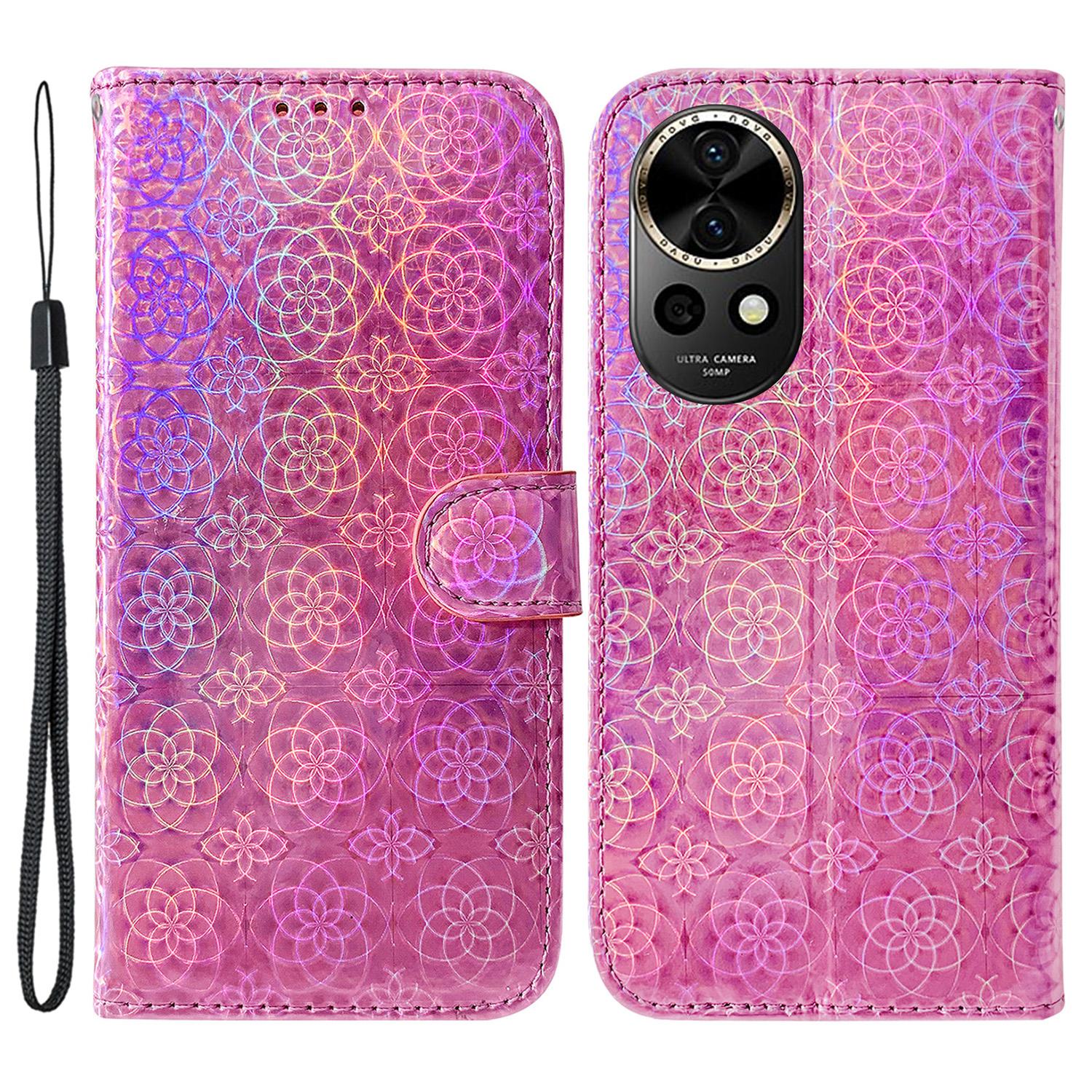

For Huawei nova 12 5G Wallet Phone Case Dazzling Flower PU Leather Flip Cover B
