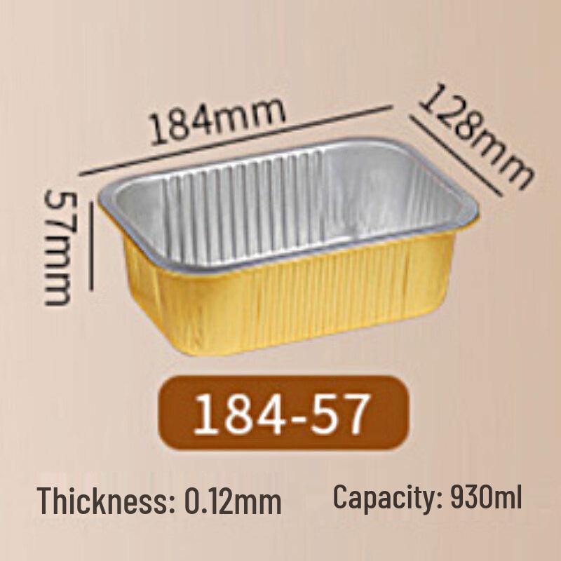 Min Nai Gold Rectangular Aluminum Foil Takeaway Containers