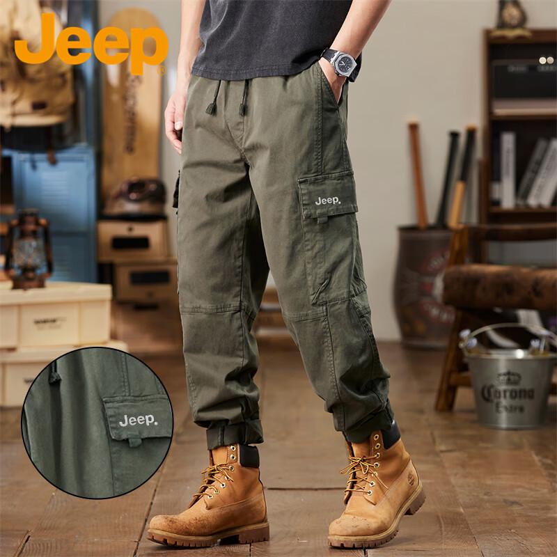 JEEP Men's Loose Straight-Leg Casual Cargo Pants