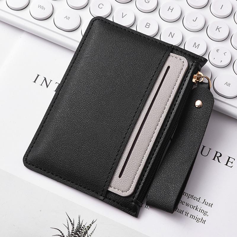 Ultra-thin PU card holder female Korean version of the zipper coin purse multi-card slot simple fashion compact card holder anti-degaussing