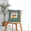 Maneki Neko Lucky Money Cat Pillow Case  Soft Pillow Cover Cute Funny Cushion Cover For Couch Sofa Bedroom