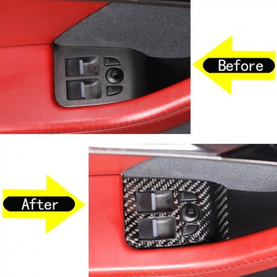 Carbon Fiber Window Lift Switch Button Decor Sticker For Jaguar F-TYPE 2013-22