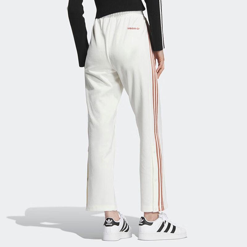 Adidas Originals Retro Sport Patchwork Loose Comfortable Breathable Knitted Sweatpants Women Bottoms Bright-White JI7541