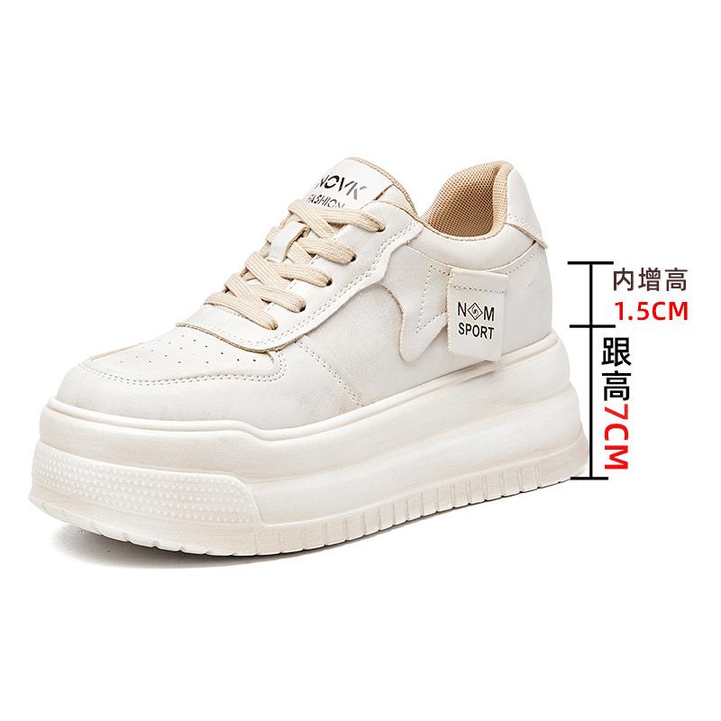 

Wenzhou women s shoes 2025 spring new women s casual single shoes inner height increase thick-soled white shoes children spring versatile 40