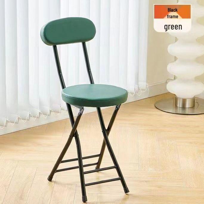 Compact Folding Dining and Leisure Chair with Backrest for Home and Dormitory