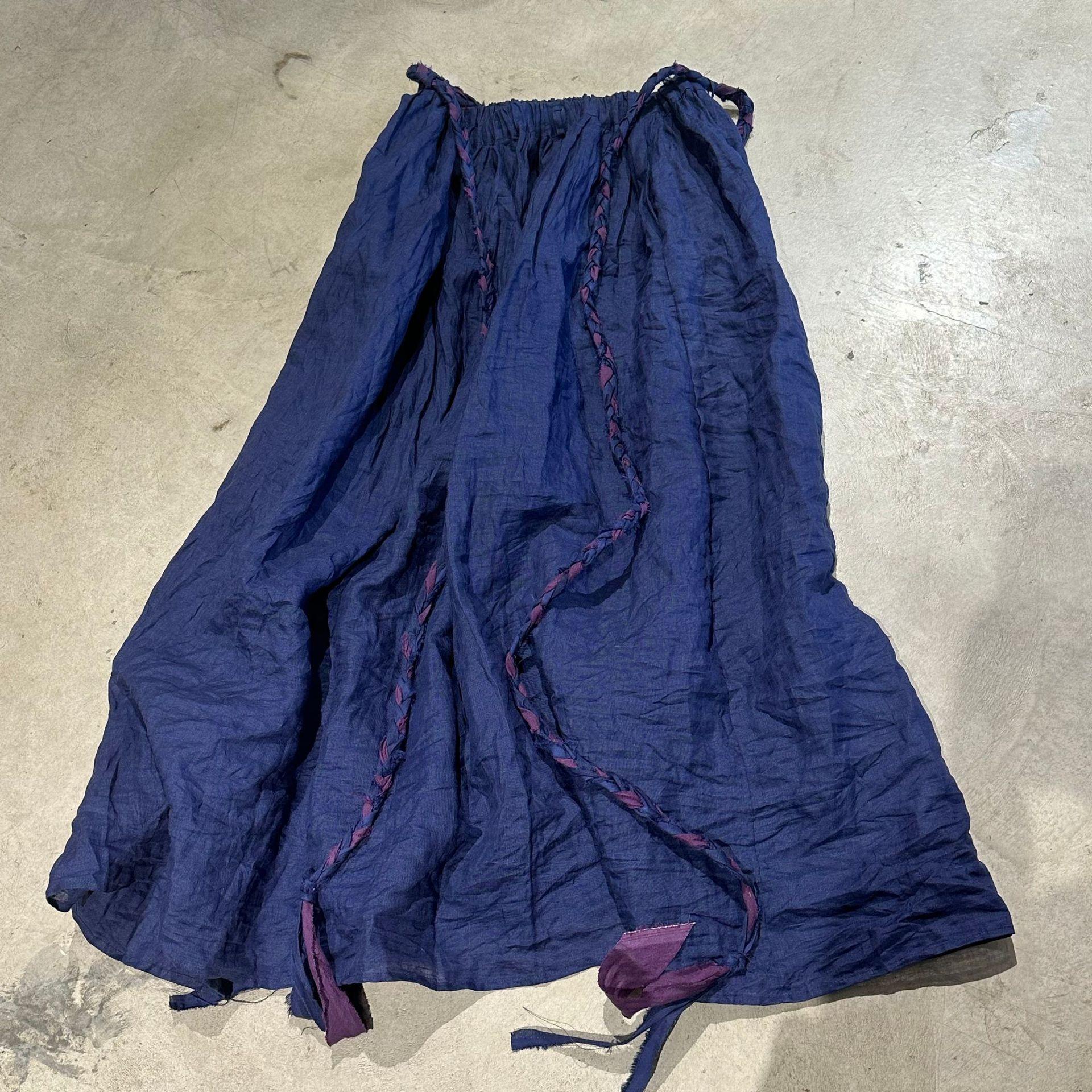 

Johnature женская весенняя повседневная однотонная ретро индивидуальная юбка модная нишевая винтажная юбка в китайском стиле One Size темно-синий