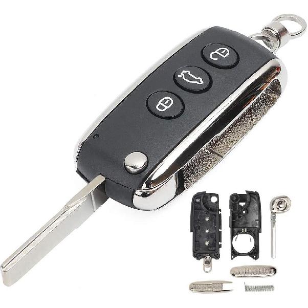 

Keyecu Откидная крышка корпуса ключа-брелока 3+1 кнопка для Bentley Continental GT GTC Mulsanne 2004-2016 P/N: KR55WK45032 ((Только пустой корпус ключа)) 3 Button