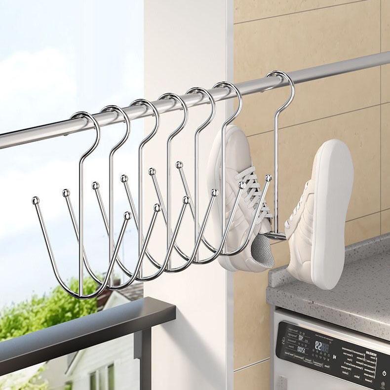 Solid and Bold Shoe Rack, Shoe Drying Artifact, Shoe Room External Hook, Household Special Thick Multifunctional Hanging Shoe Balcony Rack