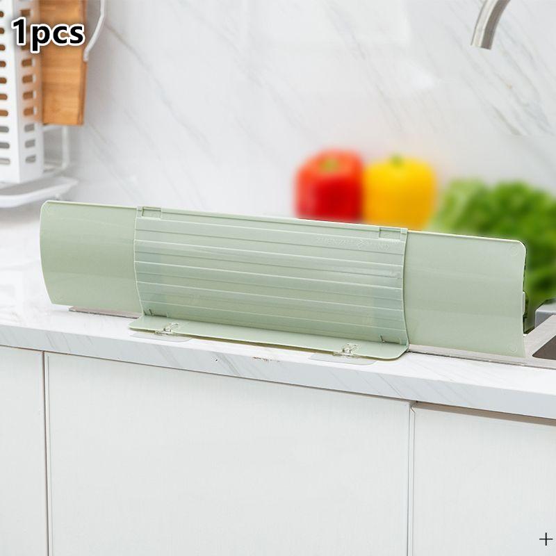 

Scalable Kitchen Sink Water Splash Guard Washing Basin Anti-Splash Stopper Waterproof Splatter Screen Bar Anti-Water Board зелёный