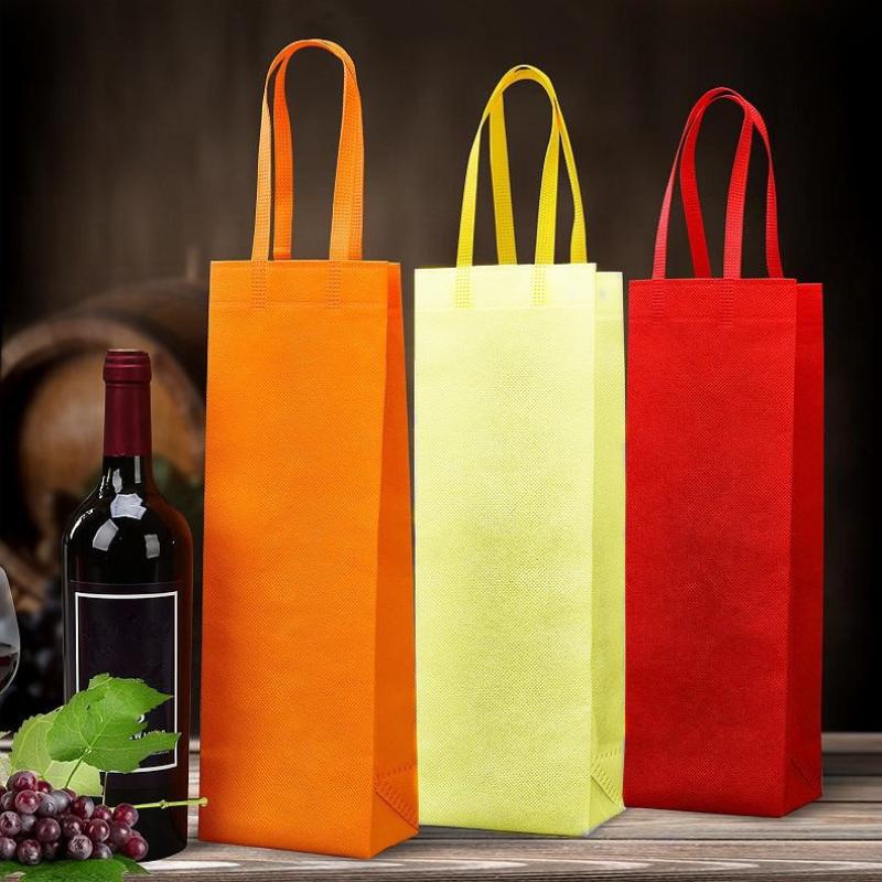 Wine Bag Non-Woven Fabric Tote Bottle Wine Carrier Bag Padded Wine Cooler Gift For Wine Lovers Or Wedding