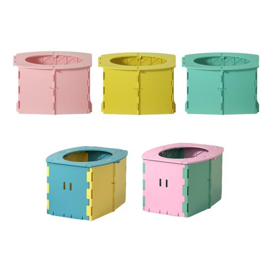 Portable Potty Seat Foldable Design One-Step Setup Kids Toilet Seat with Cleaning Bags Supports Up to 50KG Potty Chair