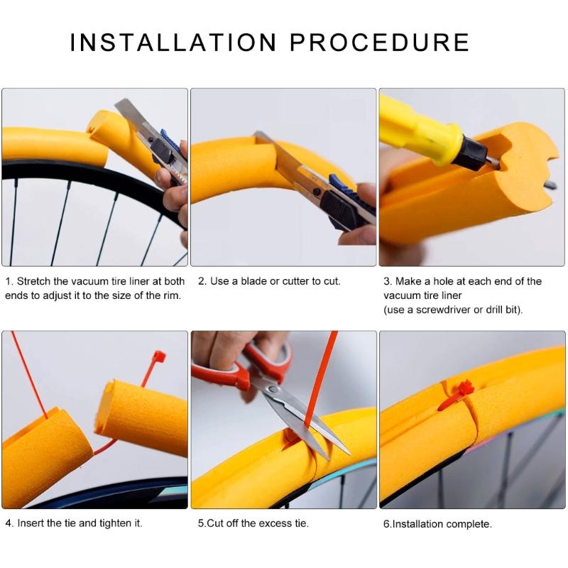 Road Bike Tubeless Tire Insert Pad Replacement Bicycles Tyre Air Insert Liner Foam Bike Tire Protector Enduring