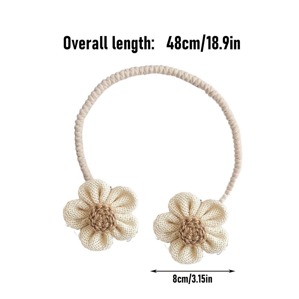 2 szt. Klamry do zasłon w kwiaty Dekoracyjne wiązania Sznur do wiązania Dekoracja pokoju dziecięcego Bez wiercenia Ozdobne wiązanie do zasłon