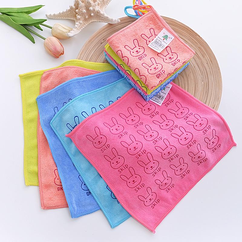 Cute Cartoon Rabbit Microfiber Hand Towel Washcloth