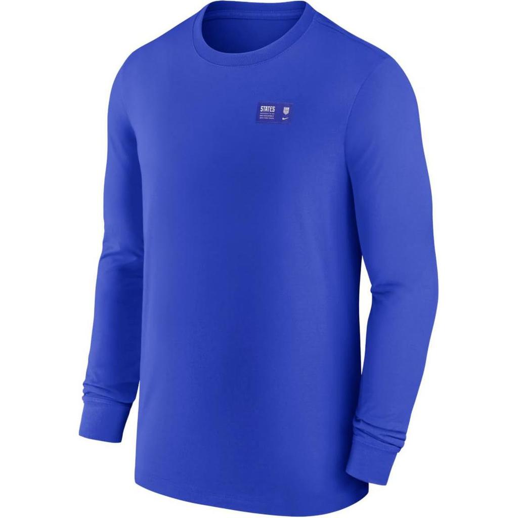 Nike Solid Color Letter Print Long Sleeve T-Shirt Men Tops Blue DH9871-452