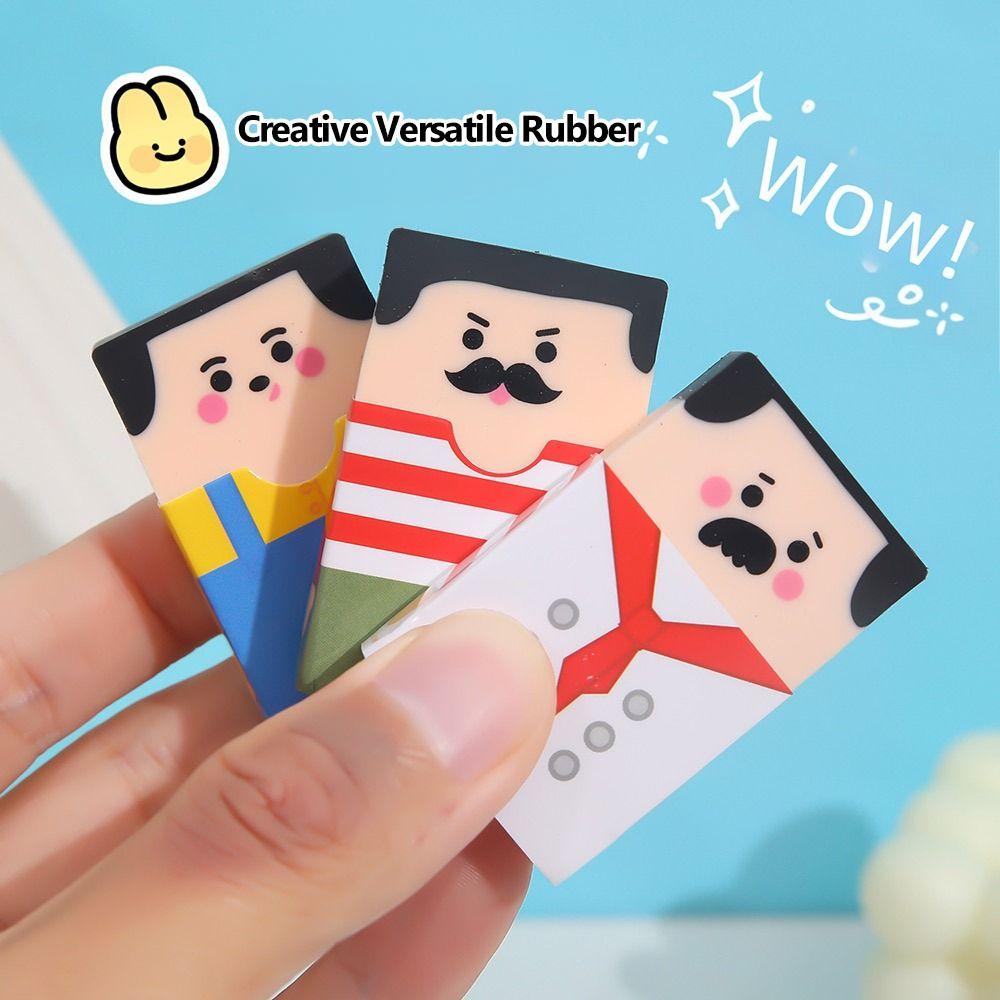 Cute Cartoon Pencil Eraser Bald Man Rubber Eraser Cute Bald Man Eraser Students Gift