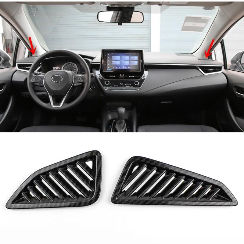 2x Carbon fiber Kit Dashboard Air Vent Cover Trim For Toyota For Corolla -24
