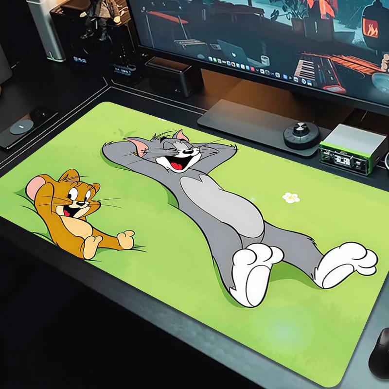 Tom and Jerry Print Cushion Non-slip Laptop Tablet Big Mousepad XXL Mat Mini PC Playmat With Lock Edge