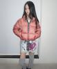 SCULPTOR Matte Cropped Puffer Down Plum Red