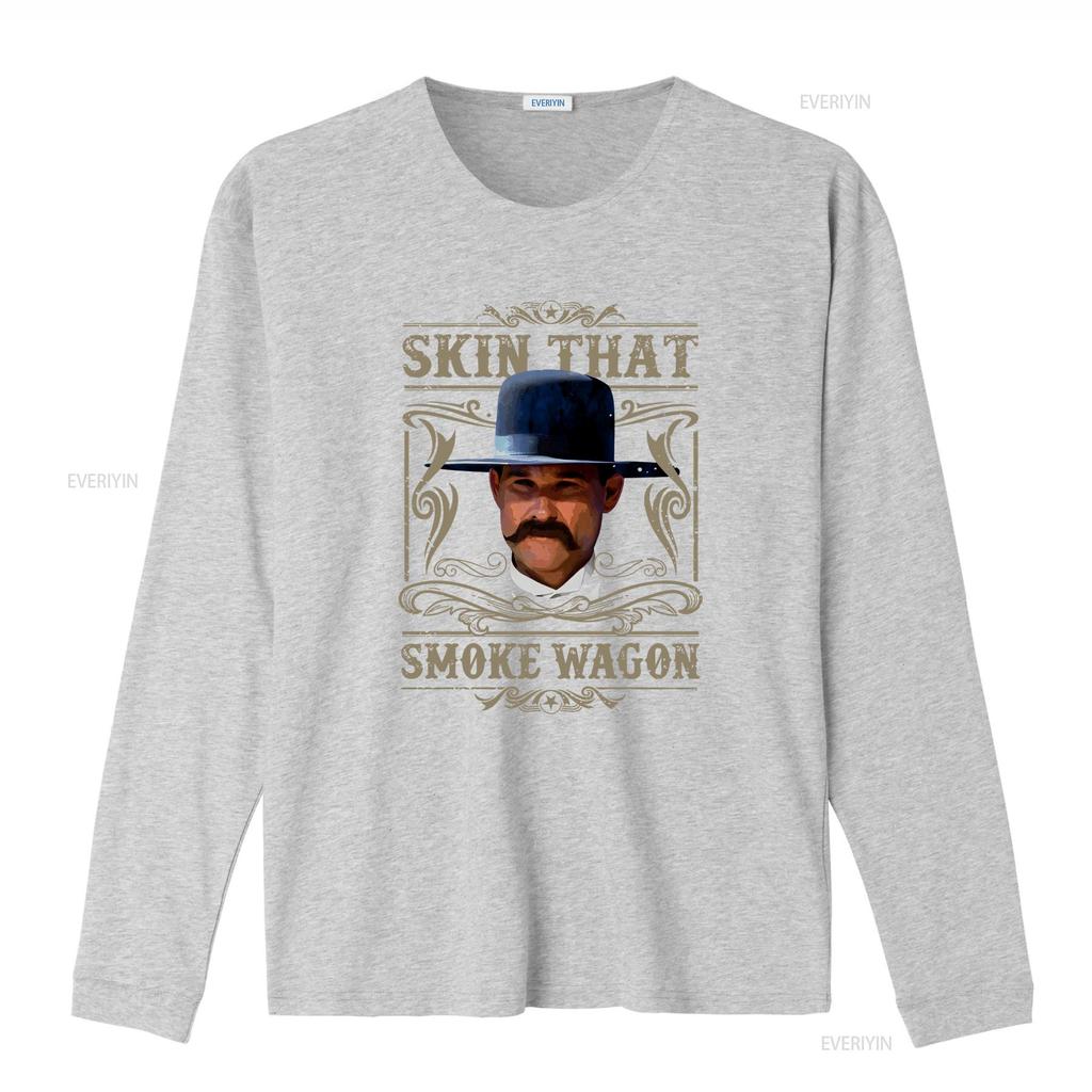 Skin That Smoke Wagon Iconic Western T Shirt vintage Washed Comfortable homme designer clothes Stretched Breathable